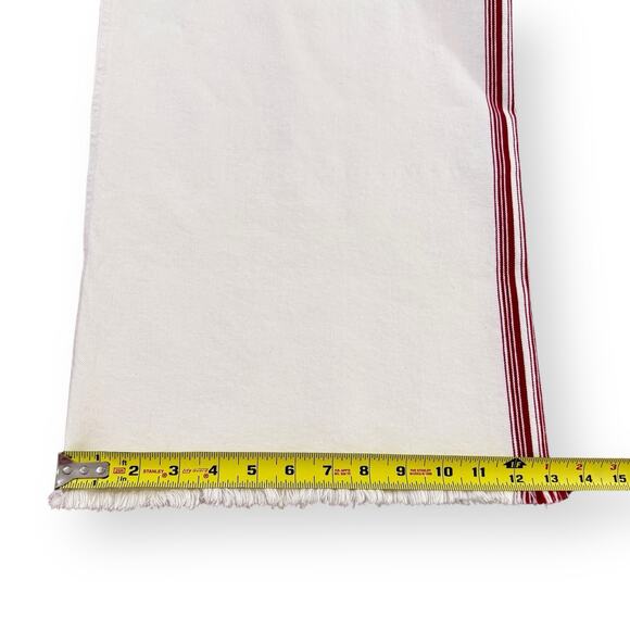 Anthropologie Pilcro Dishtowel Stripe Mid-Rise Wide-Leg Jeans Womens 32 Ivory - Picture 13 of 13